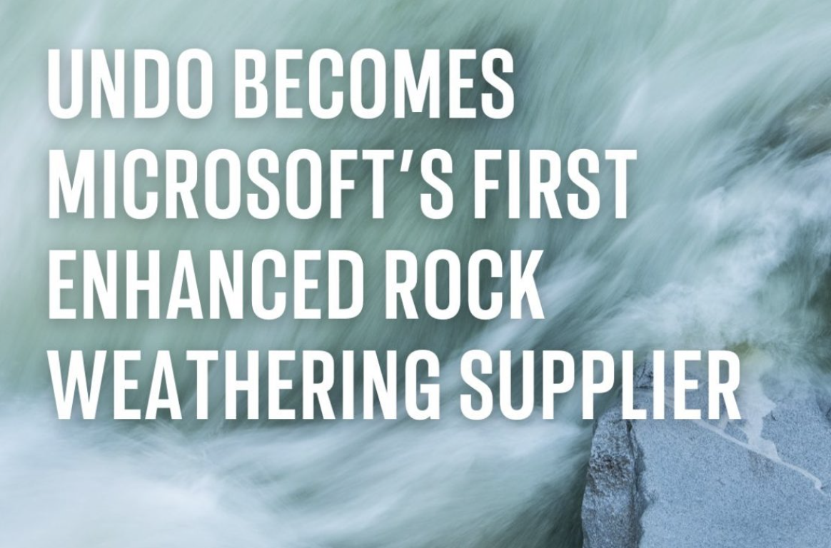 UNDO Becomes Microsoft’s First Enhanced Rock Weathering Supplier